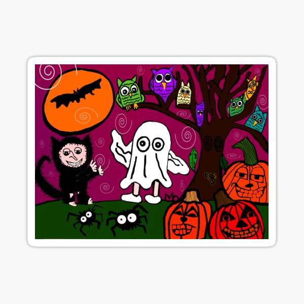Item preview, HALLOWEEN AND A TREE FULL OF OWLS designed and sold by Maureen Zaharie.