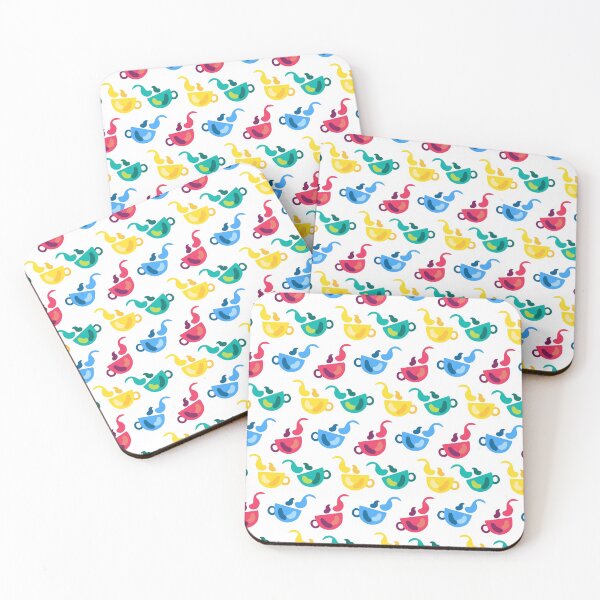 Item preview, colorful tea cofee cups, pattern watercolor art  designed and sold by wonteef.