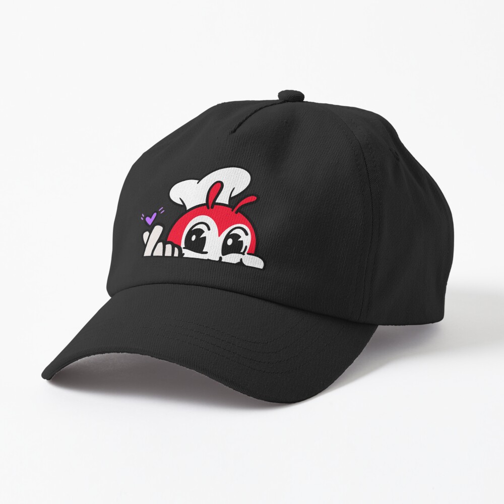 JOLLIBEE PEEKING FINGER HEART FILIPINO STICKER BLACK Sticker
