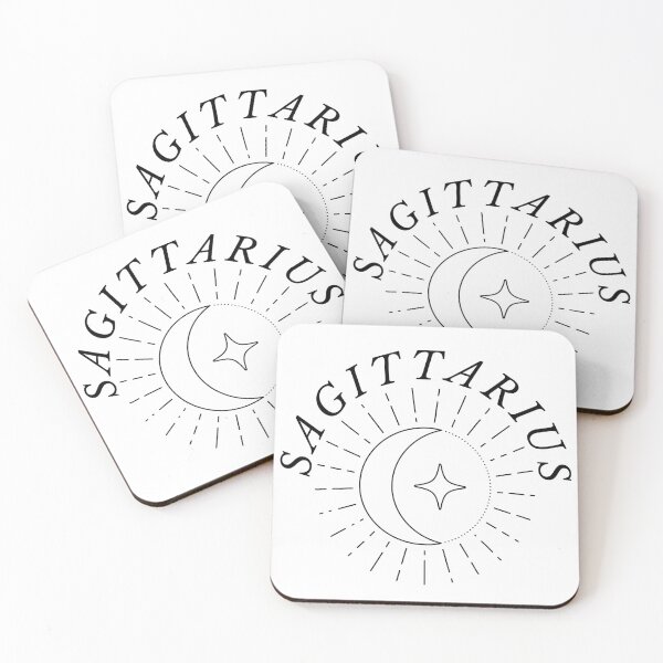 Item preview, Sagittarius Word Zodiac Sign with a Moon Sun and Star designed and sold by SMillustrations.