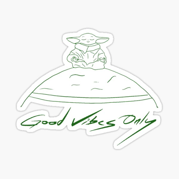 green vibes only white good Sticker