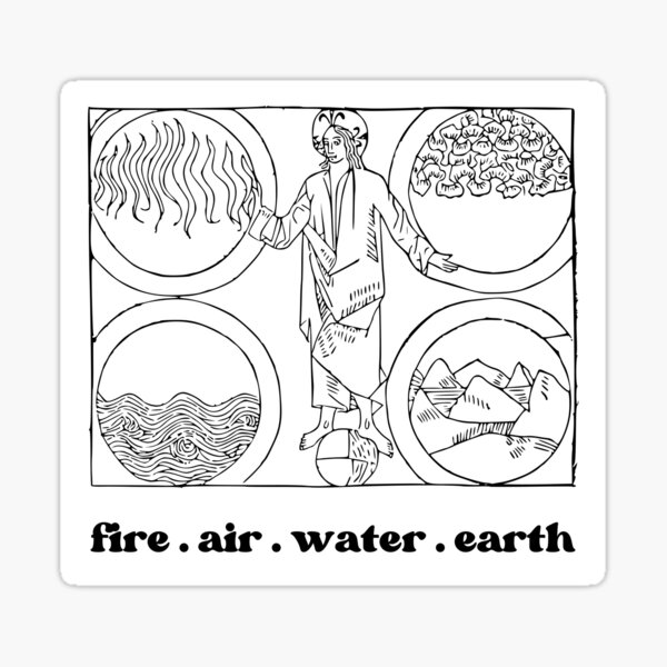 Item preview, The Elements Fire Air Water Earth designed and sold by Natasha Rolfe.