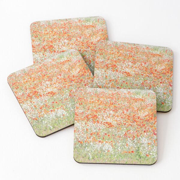 Item preview, White and Red Poppy flowers Field designed and sold by JoyforU.