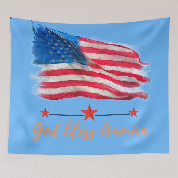 Item preview, America flag - 3 Star God bless America designed and sold by myteebaq.