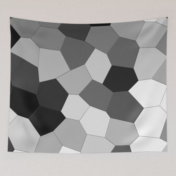 Aperçu de l'œuvre Motif de mosaïque à polygone bas Geo hexagone noir et blanc créée et vendue par OnigiriDoctor.