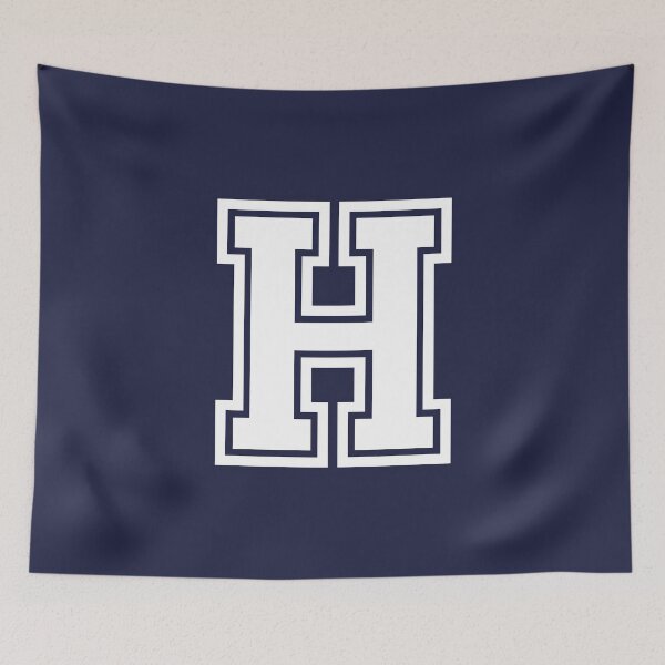 Item preview, Letter H, Initial H Varsity style in White designed and sold by ShineCreative.