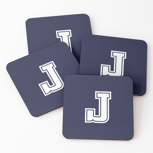 Artikelvorschau, Buchstabe J, Initial J College-Stil in Weiß entworfen und verkauft von ShineCreative.