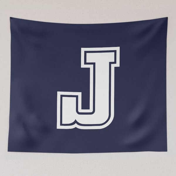 Artikelvorschau, Buchstabe J, Initial J College-Stil in Weiß entworfen und verkauft von ShineCreative.