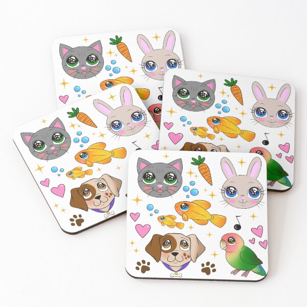 Item preview, Sparkly Eyed Pets Pattern - no background designed and sold by FizzyVee.