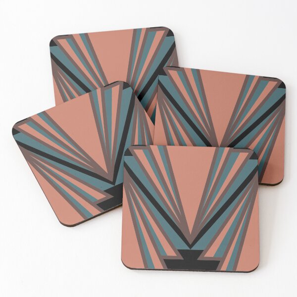 Item preview, Art deco print - teal brown orange designed and sold by hasbeenz.