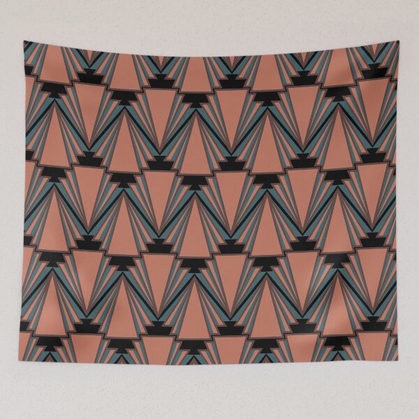 Item preview, Art deco print - teal brown orange designed and sold by hasbeenz.