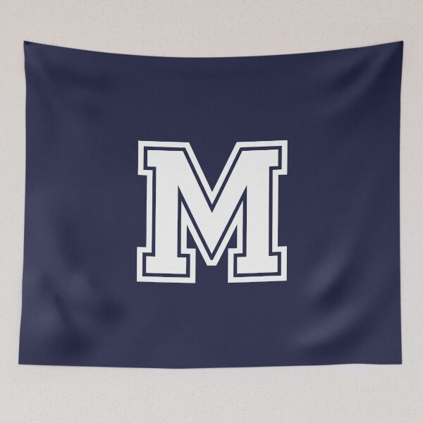 Item preview, Letra M, estilo universitario inicial M en blanco designed and sold by ShineCreative.