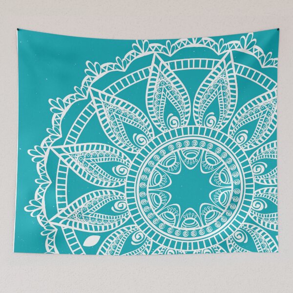 Item preview, Blue Circle mandala. Square mandala. Home decoration designed and sold by soniaaseguin.