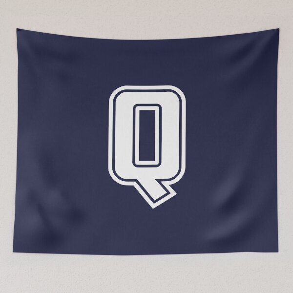 Aperçu de l'œuvre Lettre Q, style universitaire Q initial en blanc créée et vendue par ShineCreative.