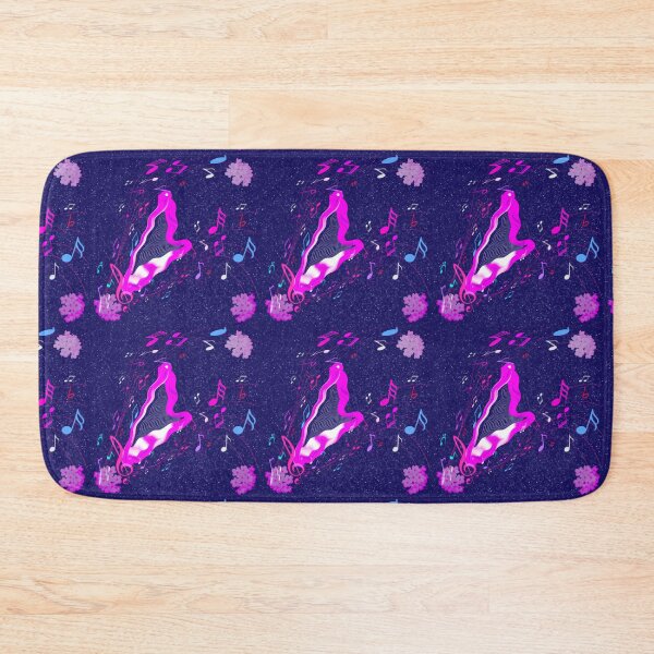 Item preview,  Fuchsia harp with music, flowers, and a sparkly background designed and sold by Only1helen.
