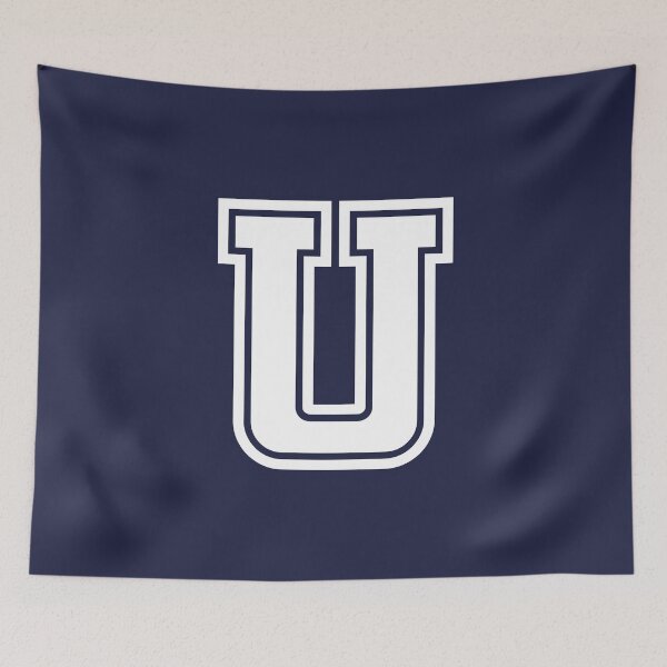 Aperçu de l'œuvre Lettre U, style universitaire initial U en blanc créée et vendue par ShineCreative.
