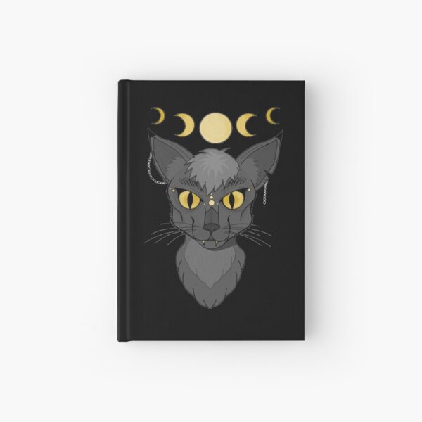 Black Moon Witch Cat Hardcover Journal
