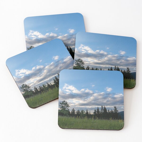 Item preview, Summery Mountain Vibe - Blooming Wildflower Meadow and Fluffy Clouds designed and sold by Georgia Mizuleva.