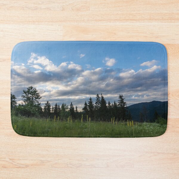 Item preview, Summery Mountain Vibe - Blooming Wildflower Meadow and Fluffy Clouds designed and sold by Georgia Mizuleva.