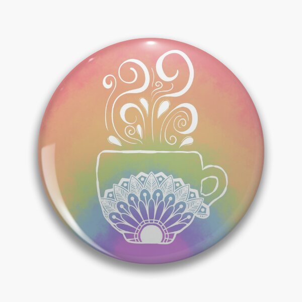 Item preview, Coffee Cup (White Outlines Mandala Rainbow Circle) designed and sold by Taladesignlab.