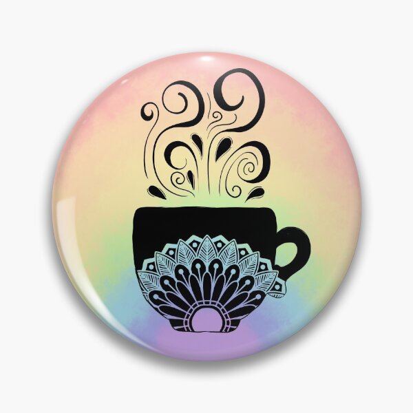 Item preview, Coffee Cup (Black Mandala Rainbow Circle) designed and sold by Taladesignlab.