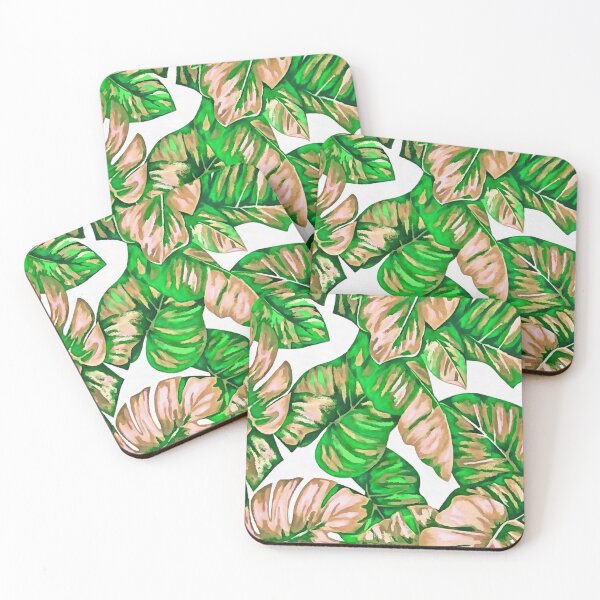 Item preview, Tropical Leaves Of Banana and Monstera Beige Green Cut Out designed and sold by taiche.