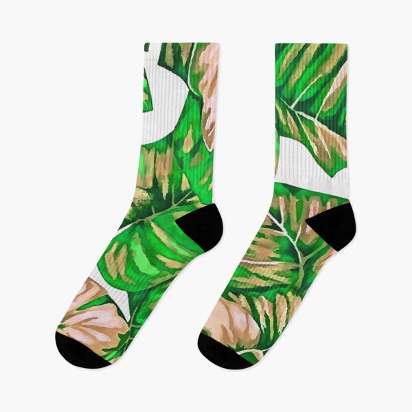Item preview, Tropical Leaves Of Banana and Monstera Beige Green Cut Out designed and sold by taiche.