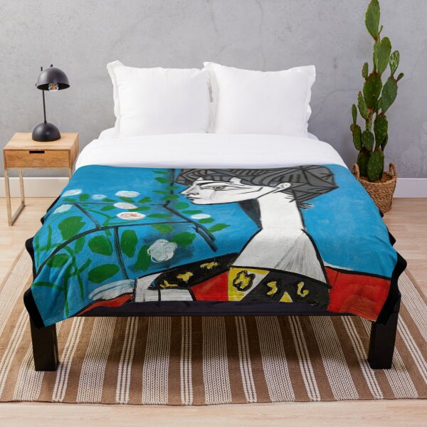 Pablo Picasso Jacqueline With Flowers 1956, T Shirt, Artwork Throw Blanket