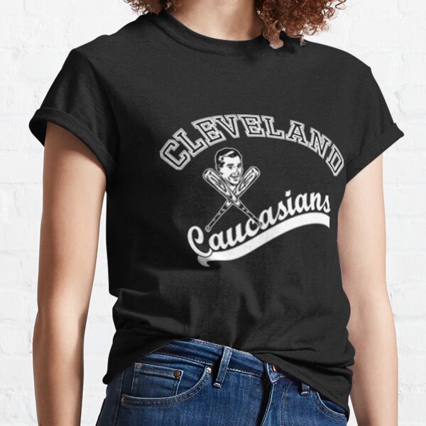  Cleveland Caucasians T-Shirt Funny Parody Tee Black