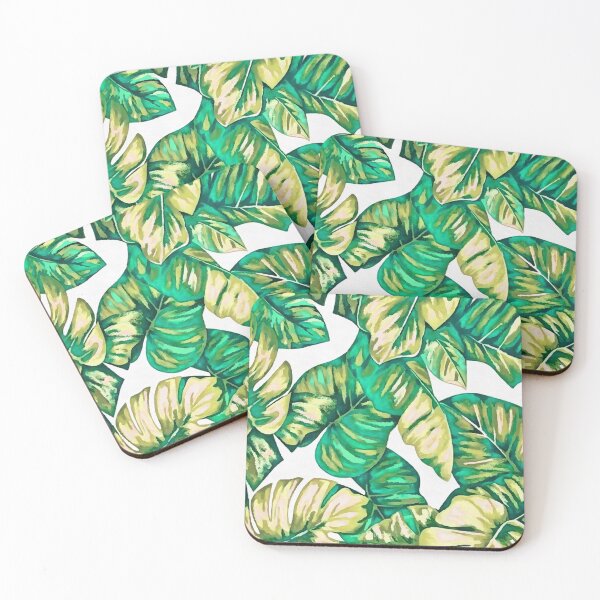Item preview, Tropical Leaves Of Banana and Monstera Green Khaki Cut Out designed and sold by taiche.