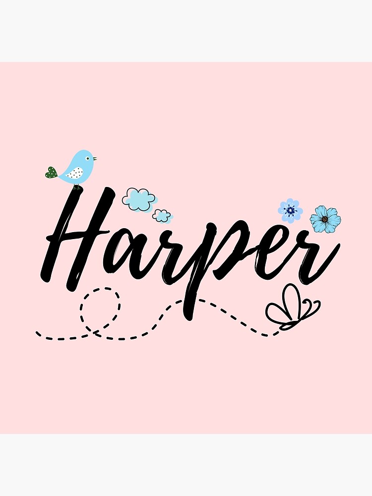 harper-name-baby-child-girl-pretty-flowers-name-design-pink-blue