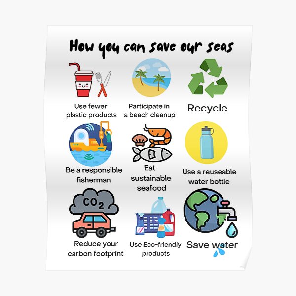 "How you can save our seas." Poster for Sale by Redbubble