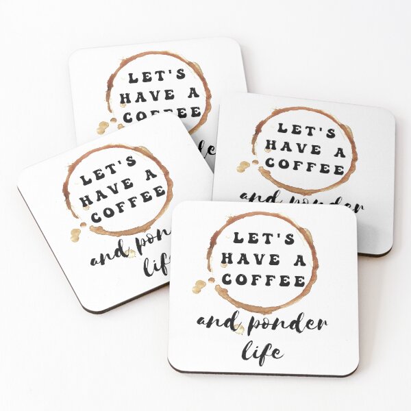 Item preview, Drink Coffee And Ponder Life Quote Coffee Ring designed and sold by Natasha Rolfe.