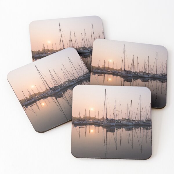 Item preview, Shimmering Pinks - Silky Sunrise With Yachts designed and sold by Georgia Mizuleva.