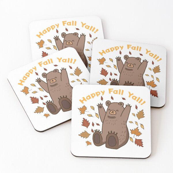 Item preview, Happy Fall Yall Cute Bear and Autumn Leaves Design designed and sold by G-Emanuel.
