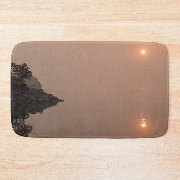 Item preview, Satiny Pinks and Rough Grays - Soft Fog Sunrise on the Lake designed and sold by Georgia Mizuleva.