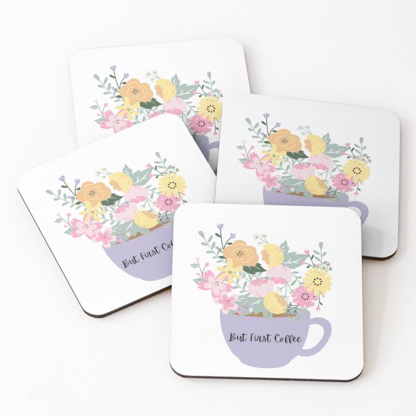 Item preview, But First Coffee Floral Pattern Purple Coffee Mug designed and sold by Happiness Creators.