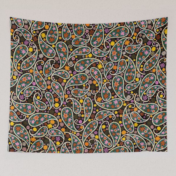 Item preview, retro paisley - dark teal designed and sold by Claire Bowley.