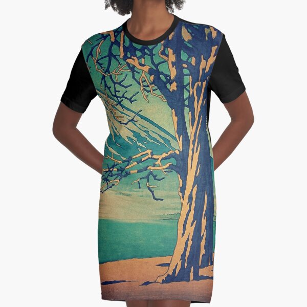 Late Hues at Hinsei - Nature Landscape Graphic T-Shirt Dress
