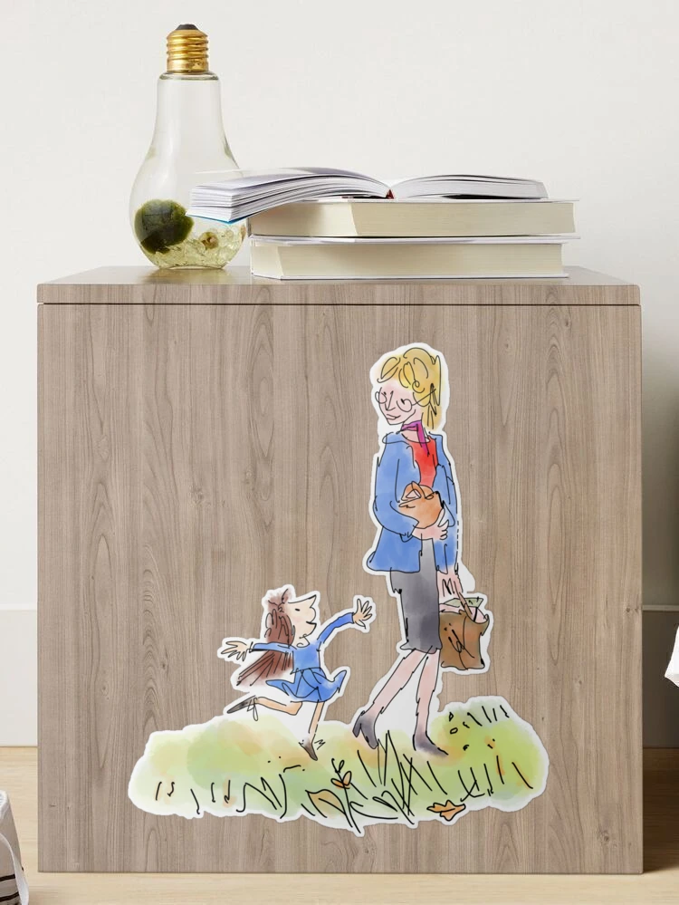 Roald Dahl Miss Honey And Matilda Drawing  Sticker for Sale by  OliviaLprints