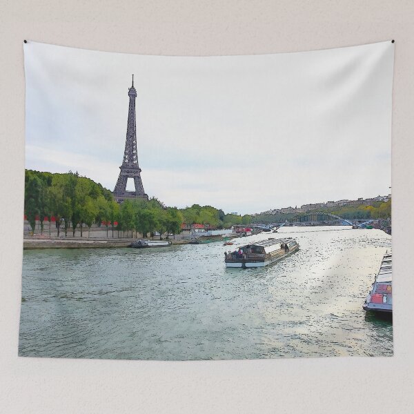 Item preview, Eiffel tower and Seine river designed and sold by Sasas Design.