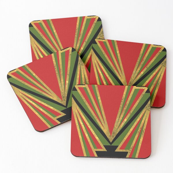 Item preview, Art deco print - green, red and gold designed and sold by hasbeenz.