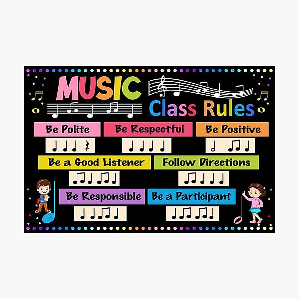Item preview, Music Class Rules Classroom Poster Gift For Teacher, School, Back To School designed and sold by Susanspy007.
