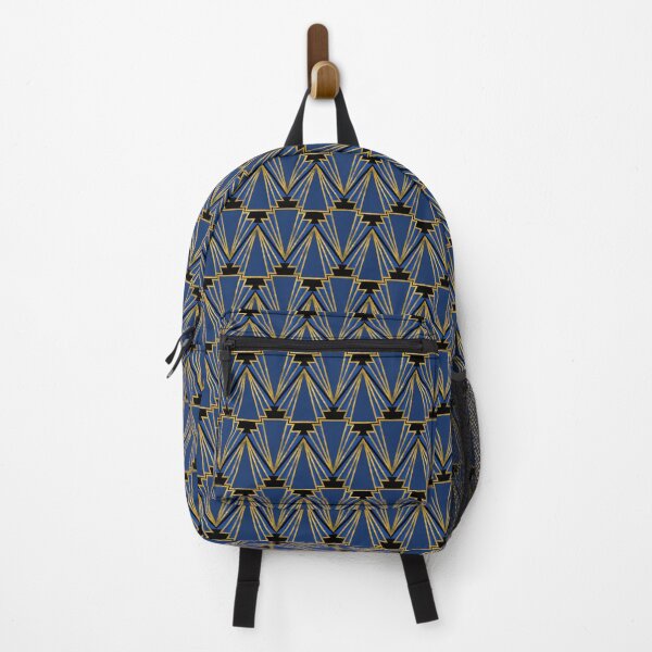 Item preview, Art deco print - dark blue, light blue and gold designed and sold by hasbeenz.