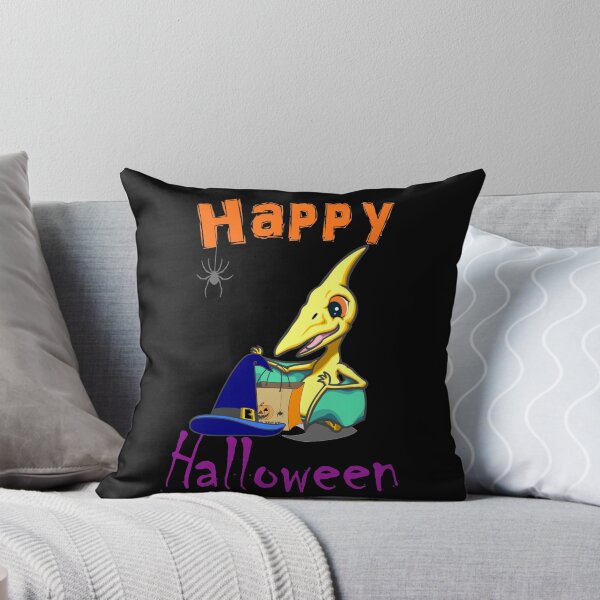 Item preview, Halloween Dino Pteranodon Sitting Happy Halloween Spider #3 designed and sold by Hypnotees.