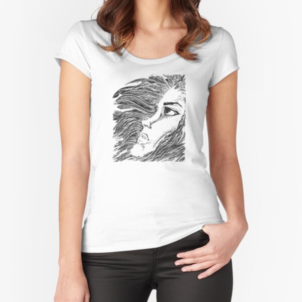 Teenage scared Fitted Scoop T-Shirt