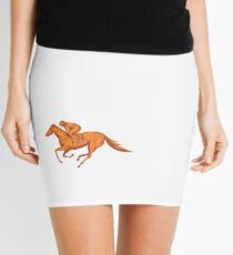Jockey Horse Racing Drawing Mini Skirt