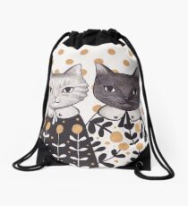 Kittens in Capes Drawstring Bag
