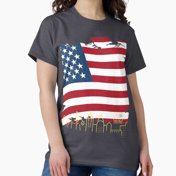 Item preview, Drapeau américain avec Lady Liberty designed and sold by myteebaq.