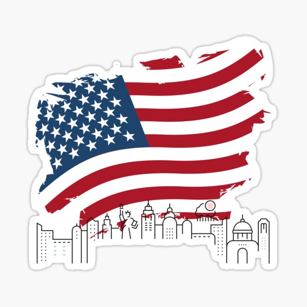 Aperçu de l'œuvre Drapeau américain avec Lady Liberty créée et vendue par myteebaq.